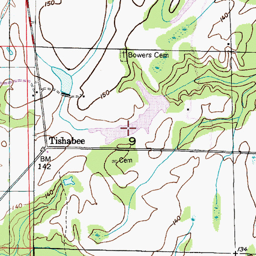 Topographic Map of Johnstons Lake Number Three, AL