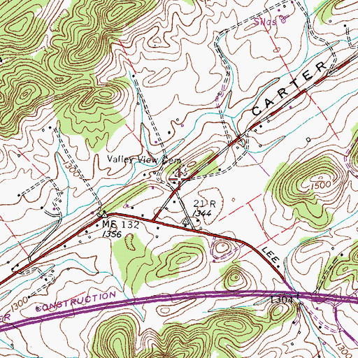 Topographic Map of Campbell School (historical), TN