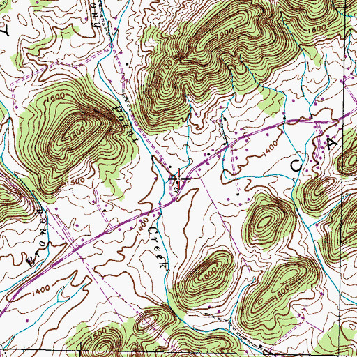 Topographic Map of Carters Valley School (historical), TN