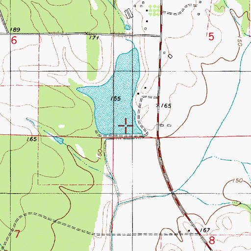 Topographic Map of Carmichael Lake Dam, AL