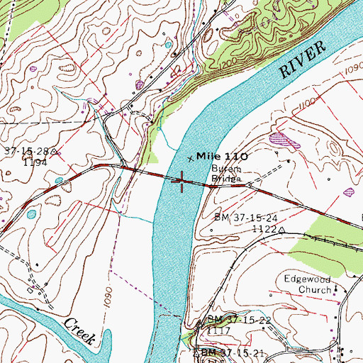 Topographic Map of Chissolms Ford, TN