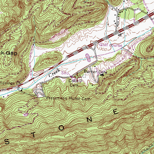 Topographic Map of Cobbs Chapel (historical), TN