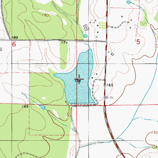 Topographic Map of Carmichael Lake, AL