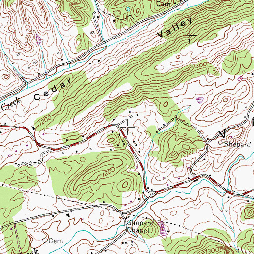 Topographic Map of Fairview School (historical), TN