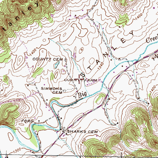 Topographic Map of Hawkins County Farm (historical), TN