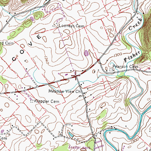 Topographic Map of Hickory Cove (historical), TN