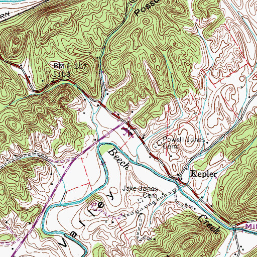 Topographic Map of Kepler Elementary School, TN