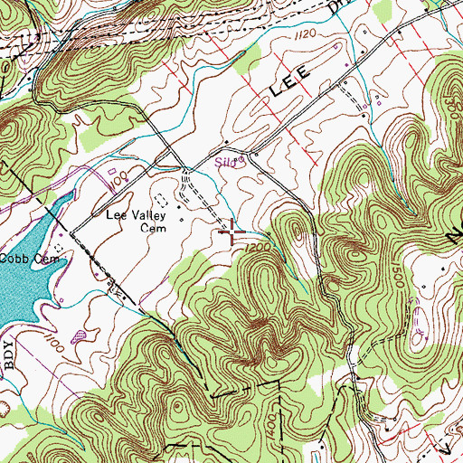 Topographic Map of Lee Valley Church (historical), TN