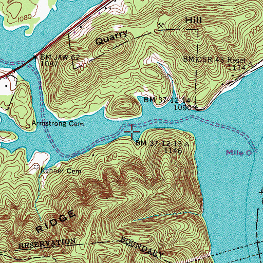 Topographic Map of Mooresburg School (historical), TN