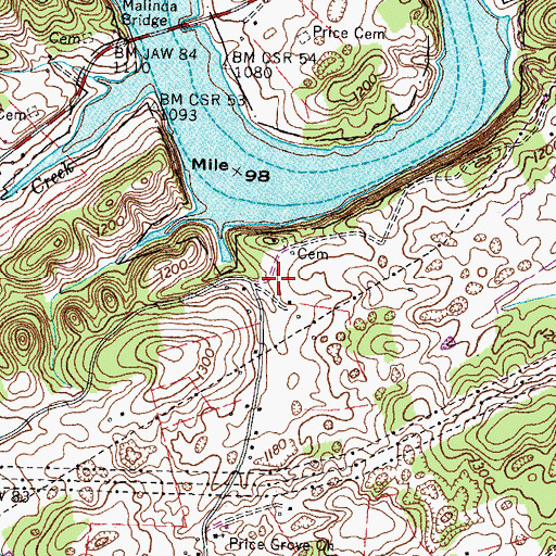 Topographic Map of New Hope Church (historical), TN