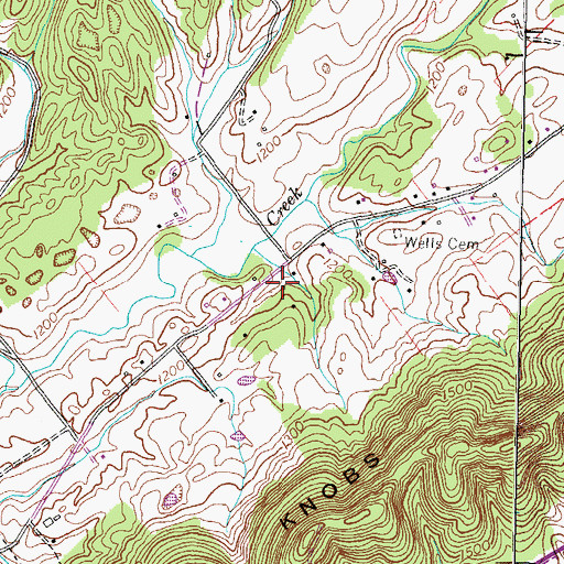 Topographic Map of Oak Hill School (historical), TN