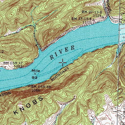 Topographic Map of Prices Island (historical), TN