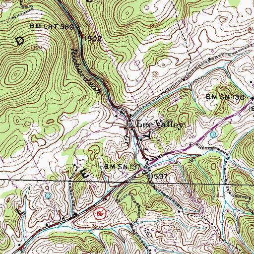 Topographic Map of Lee Valley School (historical), TN