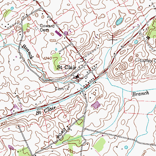 Topographic Map of Saint Clair Elementary School, TN