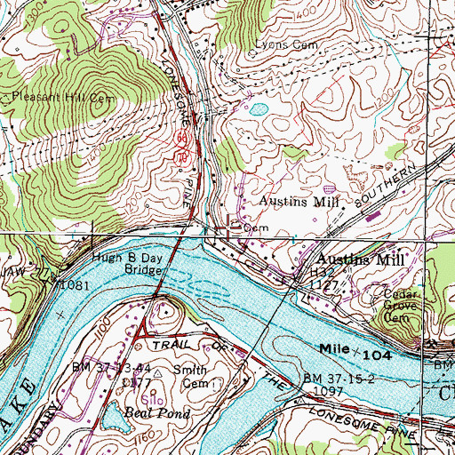 Topographic Map of Sam Long School (historical), TN