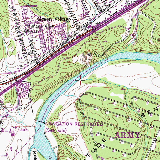 Topographic Map of Sand Branch, TN