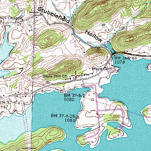 Topographic Map of Slate Hill School (historical), TN