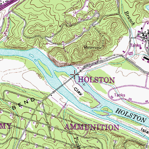 Topographic Map of Solitude Ford, TN