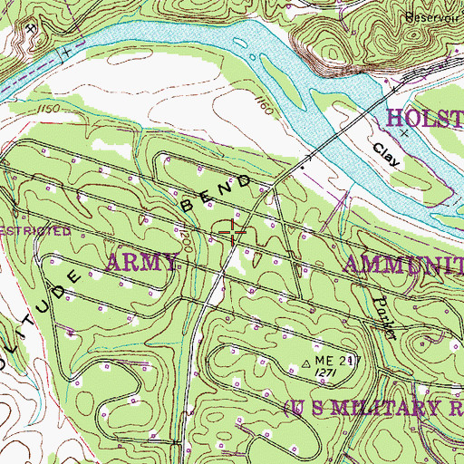 Topographic Map of Solitude School (historical), TN