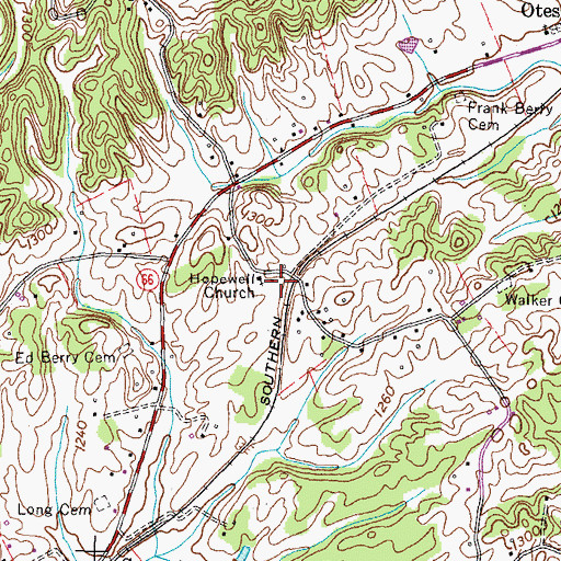 Topographic Map of Summit Hill School (historical), TN