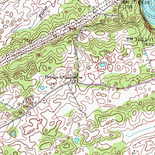 Topographic Map of Thorps School (historical), TN