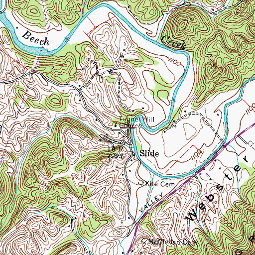 Topographic Map of Tunnel Hill School (historical), TN