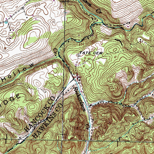 Topographic Map of Vaughns School (historical), TN