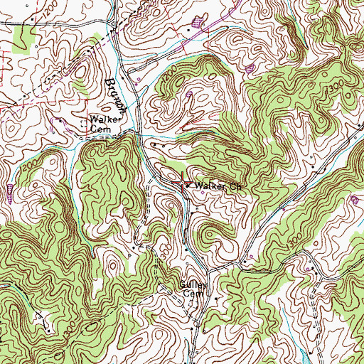 Topographic Map of Walkers School (historical), TN