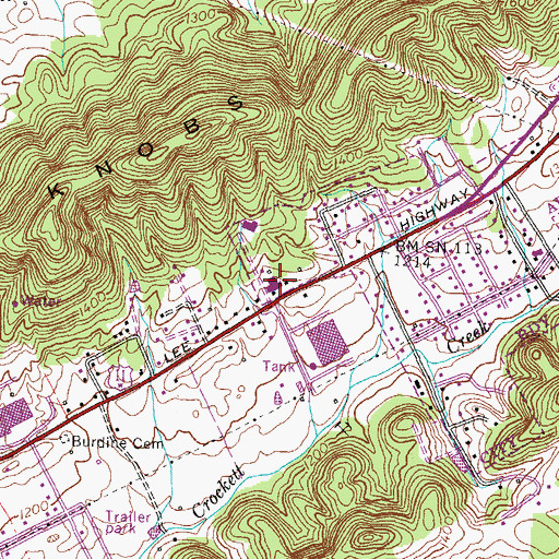 Topographic Map of Westgate Shopping Center, TN