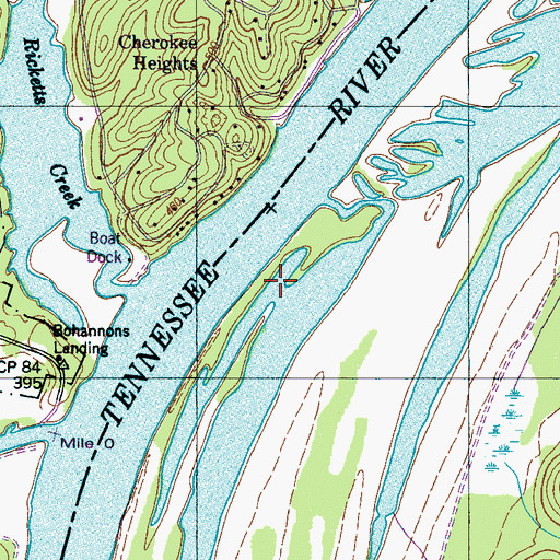 Topographic Map of Andrew Etta Landing (historical), TN