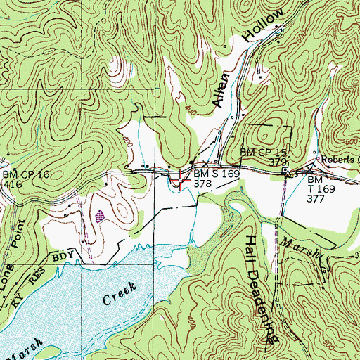 Topographic Map of Birds Chapel (historical), TN