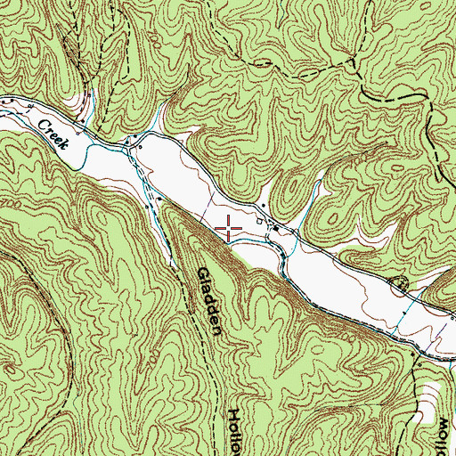 Topographic Map of Brush Creek School (historical), TN