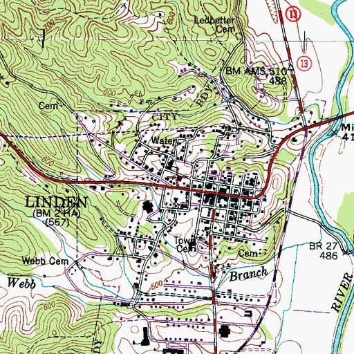 Topographic Map of Circle C School, TN