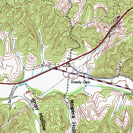 Topographic Map of Coon Creek School (historical), TN