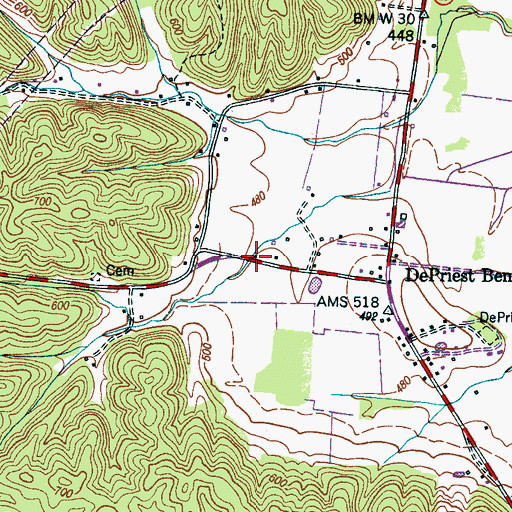 Topographic Map of DePriest School (historical), TN