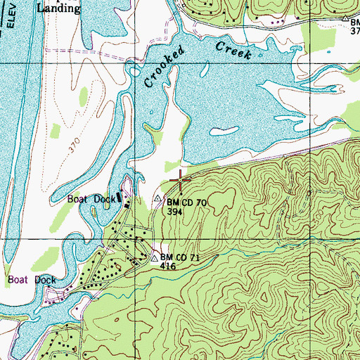 Topographic Map of Deer Point Campground, TN