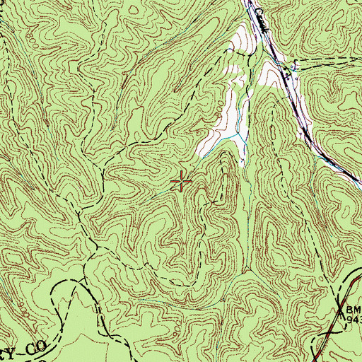 Topographic Map of Double Oak Stand (historical), TN