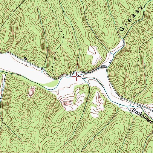 Topographic Map of Greasy Branch, TN