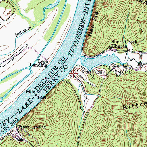 Topographic Map of Lego (historical), TN