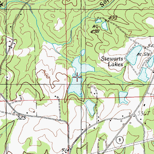 Topographic Map of Danny Davis Lake Dam, AL