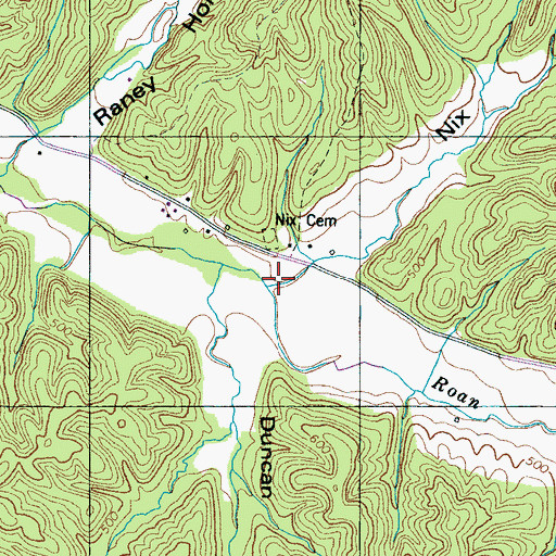 Topographic Map of North Duncan Branch, TN