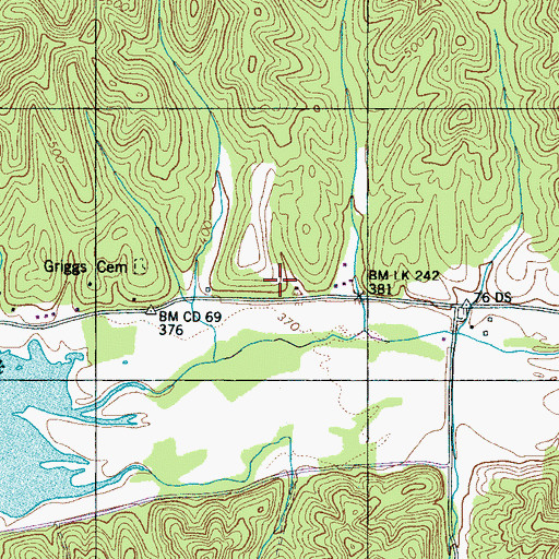 Topographic Map of Oakview School (historical), TN