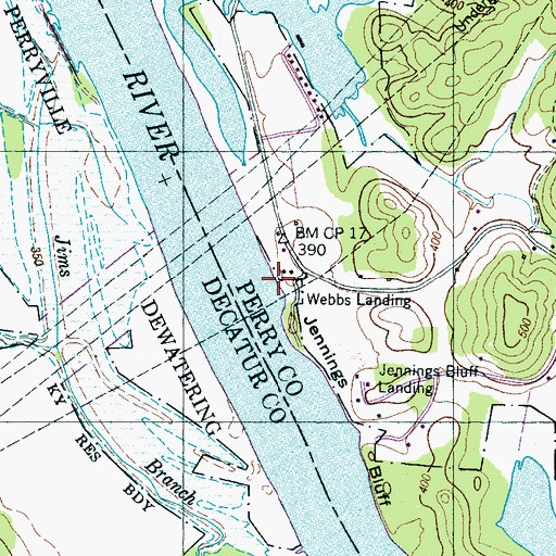 Topographic Map of Rameys Dock, TN