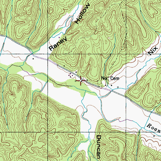 Topographic Map of Roane Creek School (historical), TN