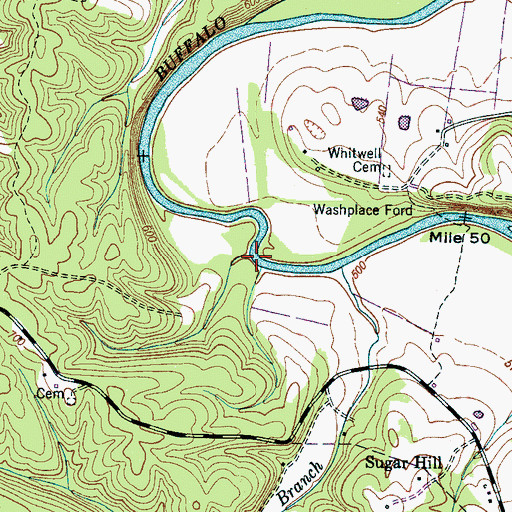Topographic Map of Sandfield Ford, TN