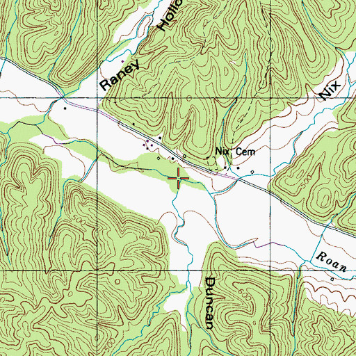 Topographic Map of South Duncan Branch, TN