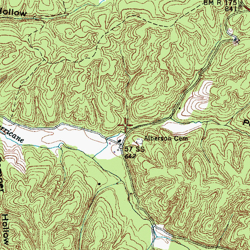 Topographic Map of Upper Hurrican Creek School (historical), TN