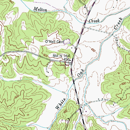 Topographic Map of Center Hill School (historical), TN