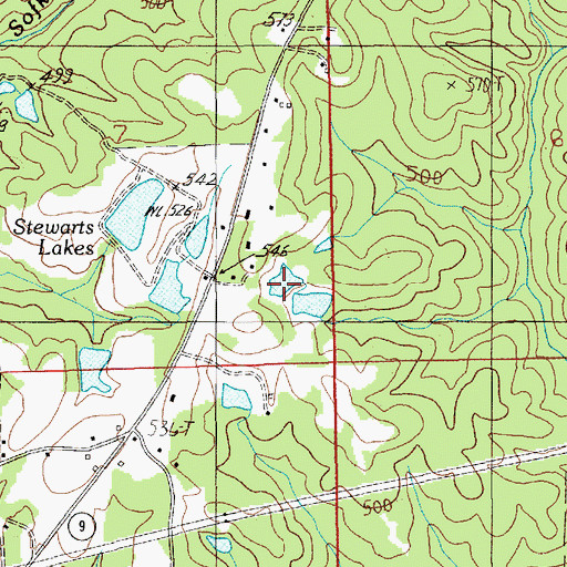 Topographic Map of Nolen Davis Lake Number Two, AL