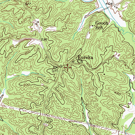 Topographic Map of Eureka Cemetery, TN
